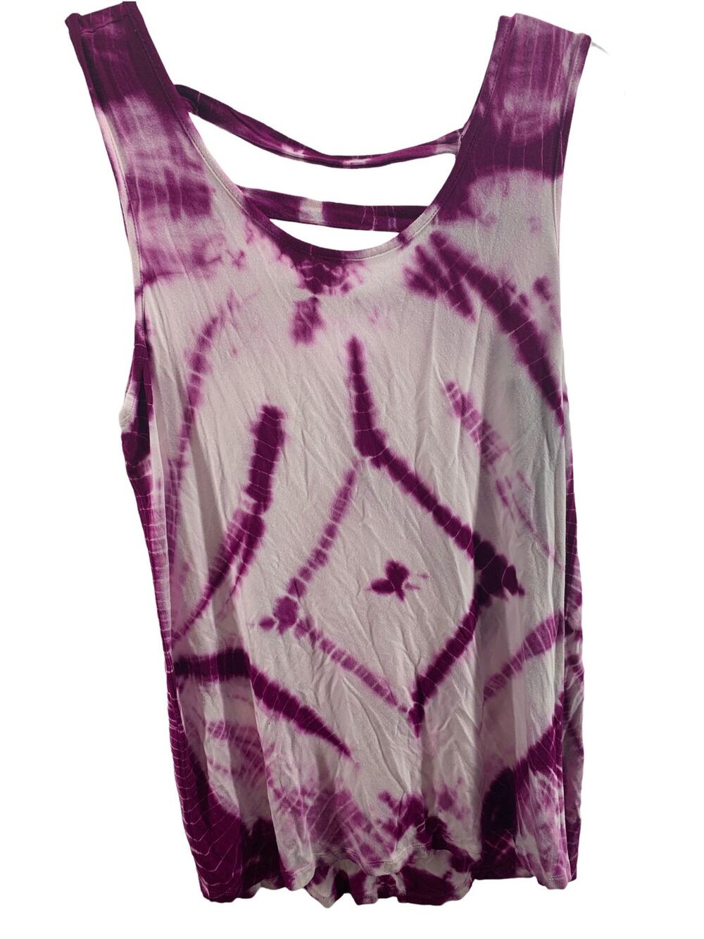 Olive + Oak Purple Tie Dye Strappy Sleeveless Top Women's Size Large